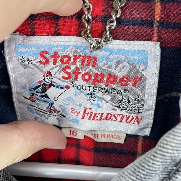 Vintage Storm Stopper by Fieldston Mixed Denim Insulated Vest Size 16/L - Picture 2 of 9